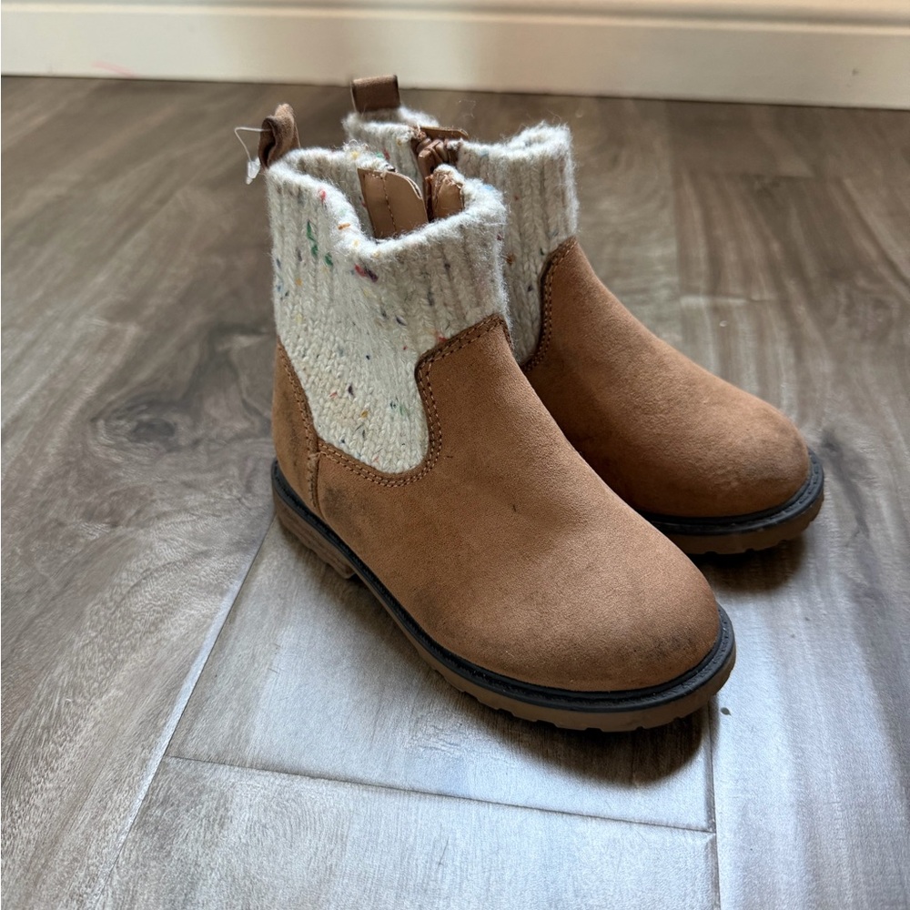 Target Tan Kids Boots with Knit Cuff